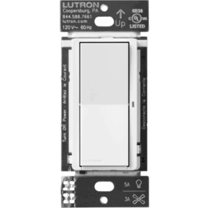Interruptor de pared inteligente Claro on/off, 120 V con neutro, 5 A en LED y 600 W incandescente, funciona con control Pico y Smart Hub Caseta Wireless, color blanco