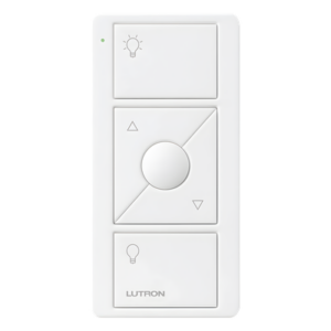 Control Pico inalámbrico de 3 botones con subir y bajar para iluminación, batería de 10 años, compatible con Caseta Wireless, RadioRA 2, Vive y GRAFIK Eye QS, color blanco