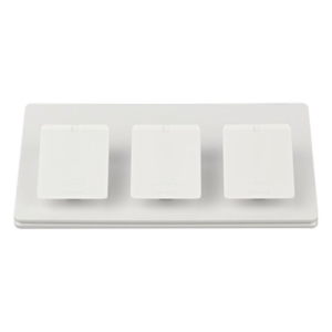 Pedestal de mesa triple para controles Pico, mantiene tres controles fijos y accesibles sobre escritorio o buró, acabado brillante color blanco