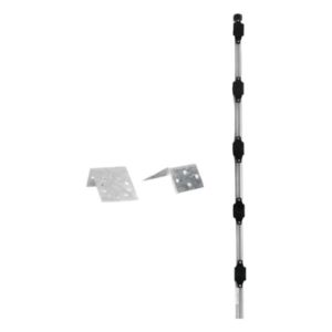 Poste con altura de 1m para cercos eléctricos/ Incluye base multiposicion fabricado 100% con acero galvanizado con 5 aisladores de paso