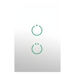 (ZWAVE) Interruptor On/Off panel táctil touch inalámbrico Zwave Plus 2 botones. Compatible con Hubitat HC8, Álula  M2M, otro