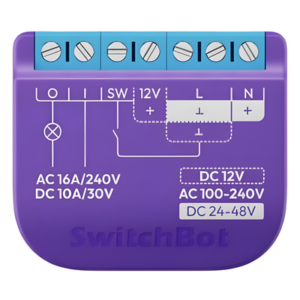 Switch Relevador Inteligente conectividad inalambrica Wifi y BLE / Salida Contacto Seco / Compatible con asistentes de voz / Dimensiones 42x36x16 mm
