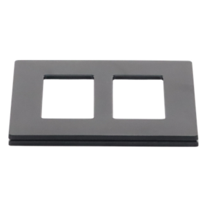 Placa de pared de 2 espacios sin tornillos visibles, acabado satinado en color Midnight, para atenuadores y controles Lutron Maestro, Diva, Skylark y Pico