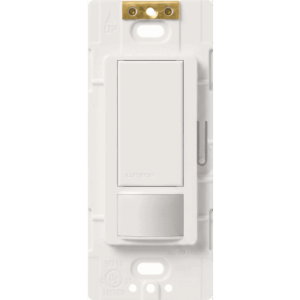 Apagador de pared con sensor de ocupación y vacancia Maestro, 2 A a 120 V, unipolar, para espacios pequeños como clósets, alacenas y cuartos de lavado, blanco