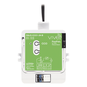 Módulo PowPak con salida de contacto seco para el sistema Vive, alimentación 24 Vca/Vcd, contactos NO y NC para integrar sensores y controles Pico con sistemas HVAC y BMS