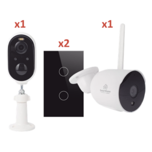 (Wifi) KIT 2 camaras Wifi y 2 apagadores inteligentes Wifi
