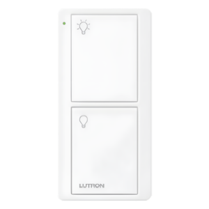 Control remoto inalámbrico Pico de 2 botones para encender y apagar luces, usable como control de mano o de pared, compatible con Caseta Wireless, RadioRA 2 y HomeWorks QS
