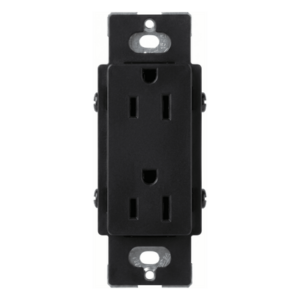Tomacorriente dúplex de 15 A y 125 V estilo decorador, línea Satin Colors en color Midnight, complemento para controles y placas Lutron; placa se vende por separado