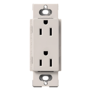 Contacto dúplex Claro de 15 A y 125 V, acabado biscuit, para combinar con atenuadores y apagadores Lutron