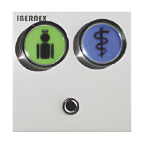 MODULO DE 2 BOTONES ILUMINADOS (VERDE Y AZUL) CON JACK DE 3,5MM PARA PULSADORES NX0871 Y NX0881 Y LECTOR RFID 125KHz INTEGRADO (4). CONEXION BUS RS485