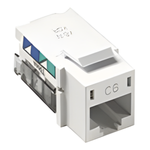 Jack RJ45 categoría 6 de 8 conductores para voz y datos, inserto a presión para el frame Claro de 6 puertos, color blanco