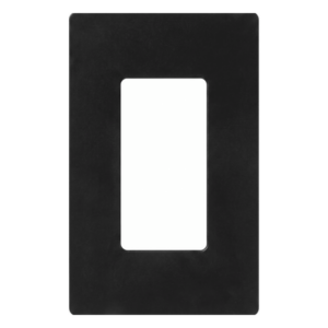 Placa de pared Claro de 1 espacio sin tornillos visibles, acabado negro brillante, para atenuadores, apagadores y controles Pico de Lutron