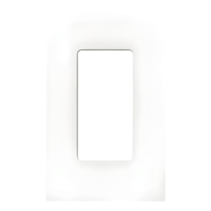 Placa de pared sin tornillos visibles de 1 espacio (1 gang), acabado satinado color Snow, para atenuadores y controles Lutron de apertura estilo designer