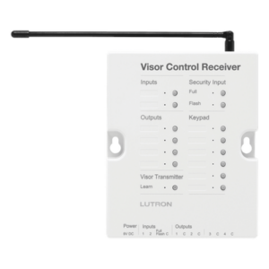Receptor de control de visera para RadioRA 2 con 4 salidas de contacto seco para puertas de garaje o portones y entrada de seguridad, color blanco