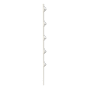 Poste con 5 Aisladores de PASO para Cerca Electrificada. Tubo Galvanizado de 1.2m, cal. 18 de 1" Diam. + Pintura Blanca Aplicación en Polvo.