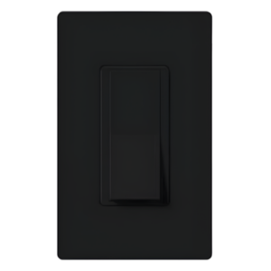 Apagador de paleta Claro unipolar de encendido y apagado, 15 A, 120/277 V, para todo tipo de cargas de iluminación y motores, color negro brillante