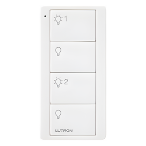 Control Pico inalámbrico de 4 botones para encender y apagar dos grupos de luces, con batería de 10 años, compatible con Caseta Wireless, RadioRA 2 y HomeWorks QS