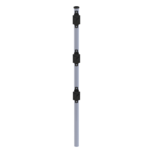 Poste de Paso de 0.75m para Cerca Electrificada. Tubo Galvanizado cal. 18 de 1"Diam. con Tapón y 3 Aisladores Instalados.
