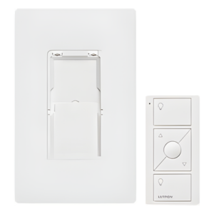 Kit de control Pico inalámbrico de 3 botones con subir/bajar para montaje en pared, incluye adaptador y placa Claro, para Caseta Wireless, RadioRA 2 y HomeWorks QS