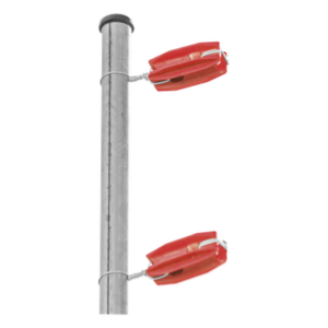 Aislador de Esquina Rojo para Cercos Eléctricos / 18 kV / Resinas Vírgenes / Resistencia 7.5-10.2 kg / Anti UV / 66 mm x 31.6 mm