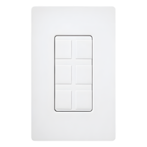 Marco de 6 puertos personalizable para conectores de red, fibra óptica, coaxial y telefonía, línea Claro, color blanco