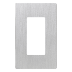 Placa de pared Claro de 1 espacio sin tornillos visibles, acabado en acero inoxidable, para atenuadores y controles Lutron Maestro, Diva, Skylark y control Pico