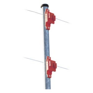 Aislador de Paso Rojo Reforzado para Cercos Eléctricos / Aislamiento hasta 18 kV / Resistente a Clima Extremo / Polipropileno y Policarbonato