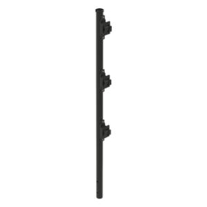 Poste de Paso Negro de 0.75m para Cerca Electrificada. Tubo Galvanizado cal. 18 de 1"Diam. con Tapón y 3 Aisladores Instalados.