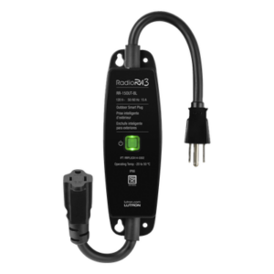 Interruptor de enchufe para exteriores on/off, resistente a la intemperie IP66, 15 A en iluminación o 1/2 HP en motores, sistema RadioRA 3