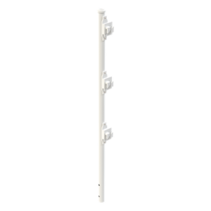Poste de Paso Blanco de 0.75m para Cerca Electrificada. Tubo Galvanizado cal. 18 de 1"Diam. con Tapón y 3 Aisladores Instalados.