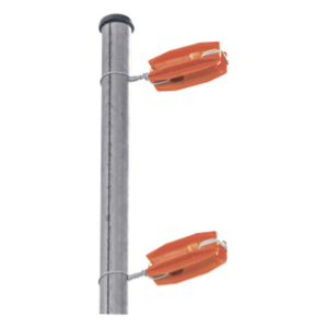 Aislador de Esquina Naranja para Cercos Eléctricos / 18 kV / Resinas Vírgenes / Resistencia 7.5-10.2 kg / Anti UV / 66 mm x 31.6 mm