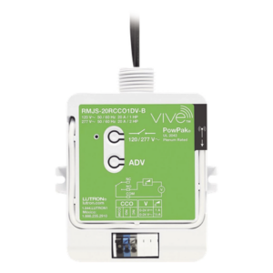 Módulo de relevador inalámbrico PowPak de 20 A para control de receptáculos, con salida de contacto seco para HVAC, compatible con controles Pico y hub Vive