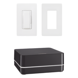 Kit de control de iluminación RA2 Select con repetidor principal, atenuador de 600 W (150 W LED) y placa Claro, control desde la app Lutron y asistentes de voz