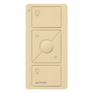 Control Pico inalámbrico de 3 botones con subir/bajar intensidad, color marfil, para Caseta, RA2 Select, RadioRA2 y Vive