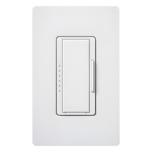 Atenuador de pared inalámbrico Maestro Wireless, 150 W LED/CFL, 600 W incandescente/halógeno, 600 VA MLV, 120 V, no requiere neutro, compatible con hub Vive, color blanco