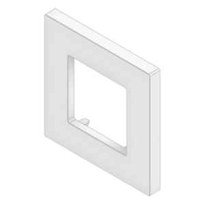 Embellecedor para Caja Europea / Dimensiones 84x84x8 mm Externas / ABS Antimicrobiano / Blanco con Efecto de Contraste / Colocación Fácil y Rápida