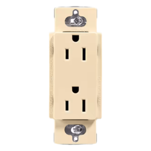 Receptáculo dúplex Claro 15 A / 125 V color marfil, sin placa, para combinar con atenuadores y apagadores Lutron