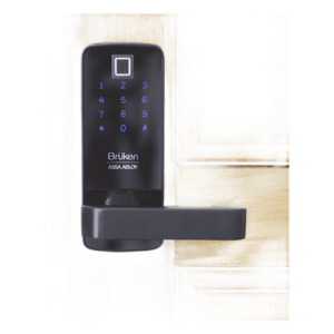 Cerrojo Electrónico con Manija para Puerta de Madera/ Huella/ Contraseña/ Tarjeta