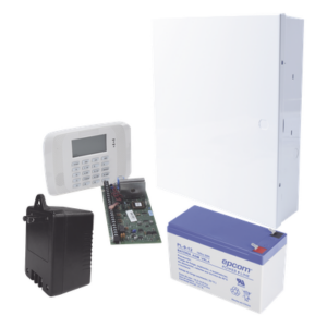 Kit de panel de alarma VISTA-48LA con gabinete, transformador y batería de respaldo de 9 Ah