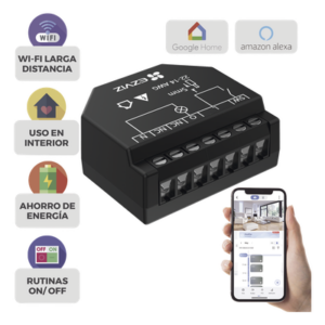 Relevador Wi-Fi Inteligente / Ideal Para Control de Iluminación / 1 Salida para un Apagador / Control Remoto / Horarios Personalizados / Registro de Consumo
