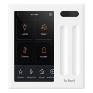 Control touch desde su pantalla en pared, compatible con 2 cargas para controlar iluminación.