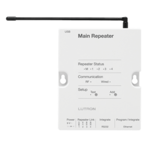 Repetidor principal para sistema de control de iluminación RadioRA 2, con reloj astronómico y puertos Ethernet, RS232 y RS485, admite hasta 100 dispositivos