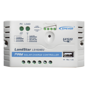 Controlador Solar PWM / 10A / 12/24V / Puerto USB / Indicadores LED / Tierra Positivo Común