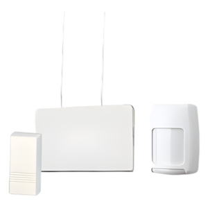 Kit inalámbrico de arranque con receptor, contactos magnéticos y detector de movimiento PIR para panel de alarma Honeywell serie Vista