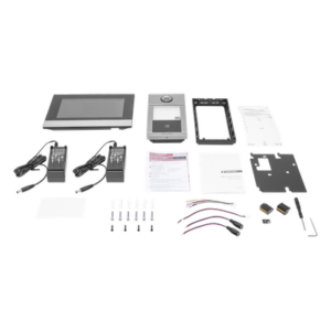 Kit de Videoportero IP PoE Estandar con llamada a App de Smartphone (Hik-Connect) / Apertura con Tarjeta MIFARE / Frente de calle IK08 & IP65 / Soporta 2 puertas