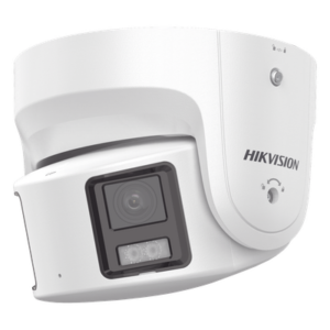 [PROTECCIÓN ACTIVA] Turret IP Panorámica 8 Megapíxel / 2 Lentes 4 mm (180°) / Imagen a Color 24/7 (ColorVu) / PoE / WDR 130° / IP67 / ACUSENSE / Luz Estroboscópica y Alarma Audible / 30 mts Luz Blanca / Micro SD