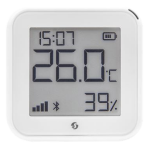 Pantalla Sensor de temperatura y humedad, inteligente e inalámbrico, integrable a la App de Shelly.