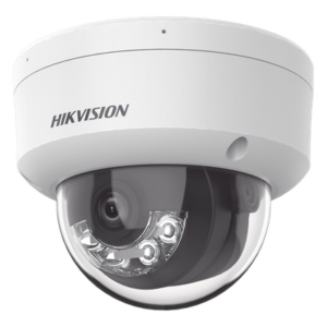 [Dual Light] Domo IP 2 Megapixel / Lente 2.8 mm / 30 mts IR + 30 mts Luz Blanca / Micrófono Integrado / Antivandálico IK08 / ACUSENSE Lite / Exterior IP67 / H.265 / PoE / ONVIF / Micro SD