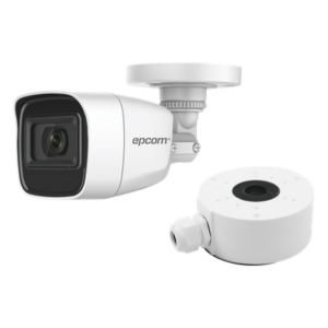 KIT DE CÁMARA + MONTAJE / Cámara Bala TURBOHD 2 Megapixel (1080p) / Gran Angular 106° / Lente 2.8 mm / 25 mts IR EXIR / Exterior IP66 / 4 Tecnologías / dWDR