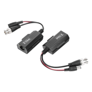 Kit de transceptores activos con conector para alimentación (12V/24Vcc/AC) TurboHD para aplicaciones de video por UTP Cat5e/6 en HD. Distancia de hasta 150 m en 4K